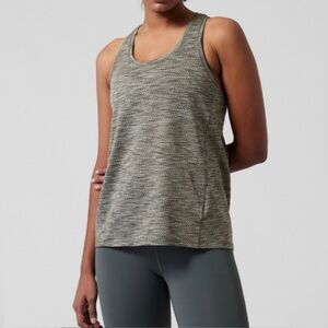 Athleta Ultimate Scoop Mesh Tank 
Spacedye Mesh Olive, Size Small